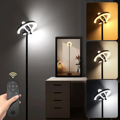 LED Floor Lamp, 2 Rotatable Lights, Remote/Touch Control