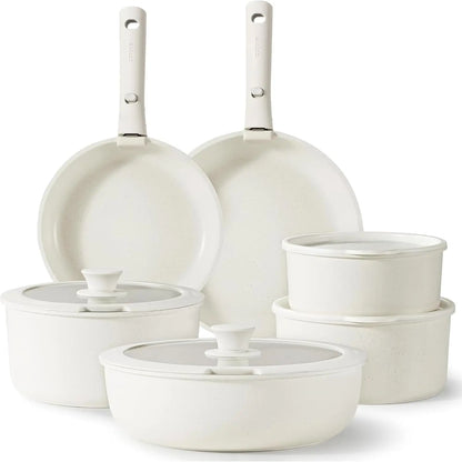 12pcs Pots and Pans Set, Nonstick Cookware Set Detachable Removable Handle